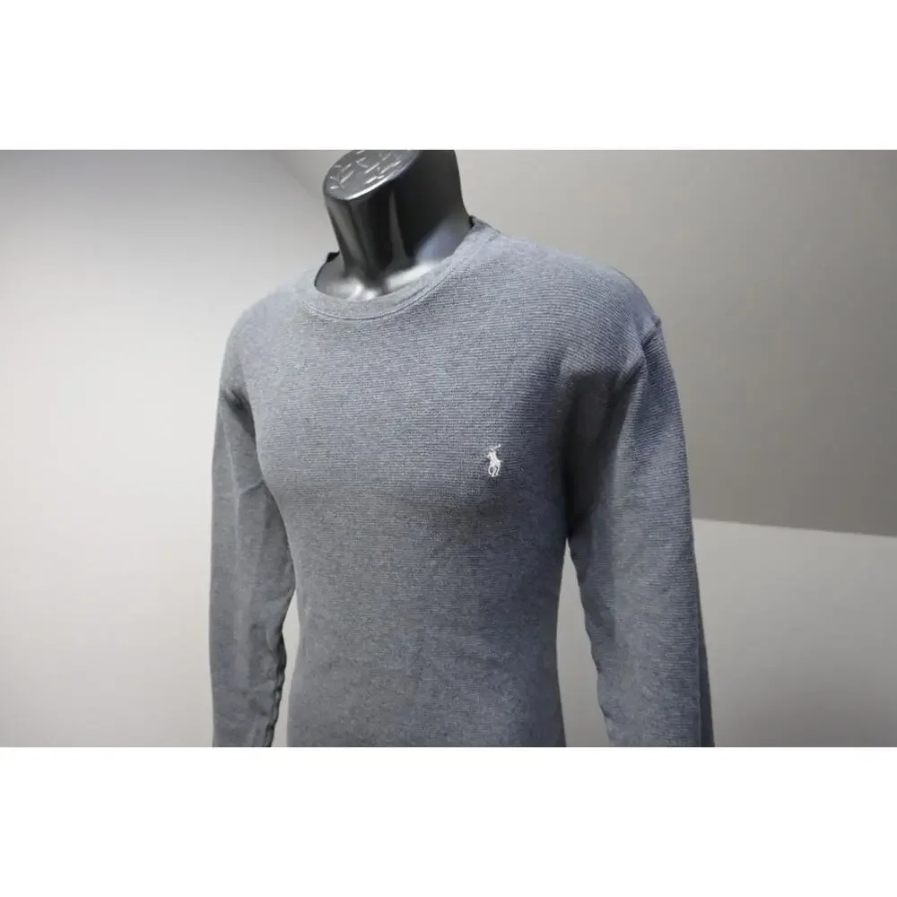 Polo Ralph Lauren Thermal Sweatshirt Gray Long Sleeve Sweater‎ Mens Size Large
